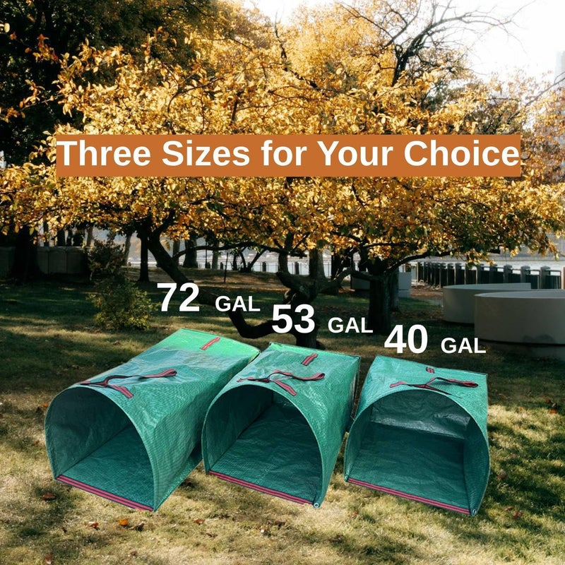 RISETEX Leaf Collector – 3-Pack Heavy Duty Yard Waste Bags, 40-Gallon Collapsible & Reusable for Grass Clippings, Leaves & Garden Debris - Image 3